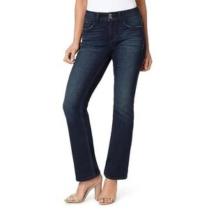 Angels Forever Young Curvy Bootcut Jeans Dark Indigo Wash Double Button Mid Rise